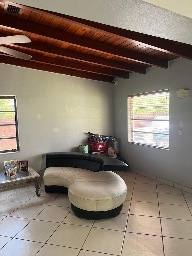 9940 SW 48th St, Miami, FL 33165 - sitting room with wooden ceiling and light tile patterned floors
