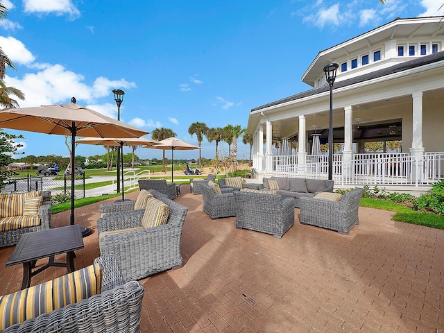 52 Yacht Club Dr Unit 103, North Palm Beach, FL 33408 - view of patio with an outdoor living space
