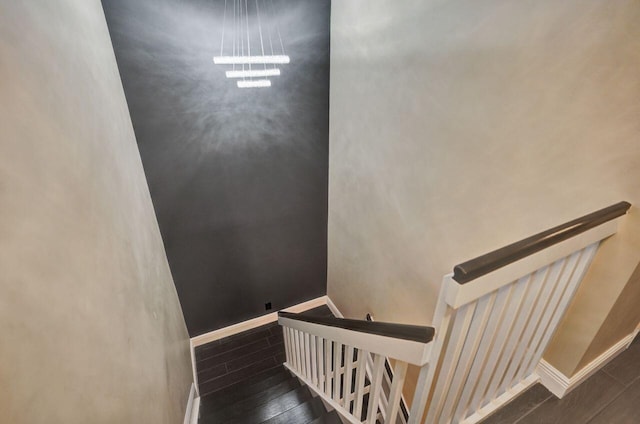 5465 Monterey D Cir Unit D, Delray Beach, FL 33484 - stairs with a chandelier and wood finished floors