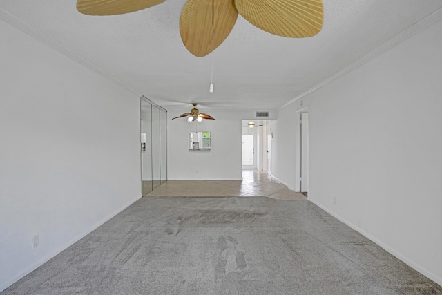 9700 Sunrise Lakes Blvd Unit 305, Sunrise, FL 33322 - carpeted spare room with ceiling fan and ornamental molding