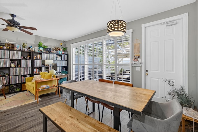 274 Murray Ct, Jupiter, FL 33458 - dining room with ceiling fan and wood finished floors