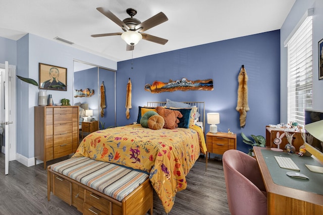 274 Murray Ct, Jupiter, FL 33458 - bedroom featuring wood finished floors, a closet, and a ceiling fan