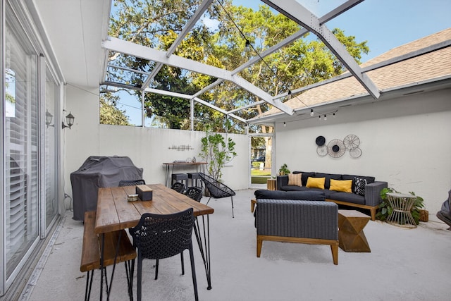 274 Murray Ct, Jupiter, FL 33458 - view of patio / terrace with an outdoor hangout area, grilling area, and a lanai