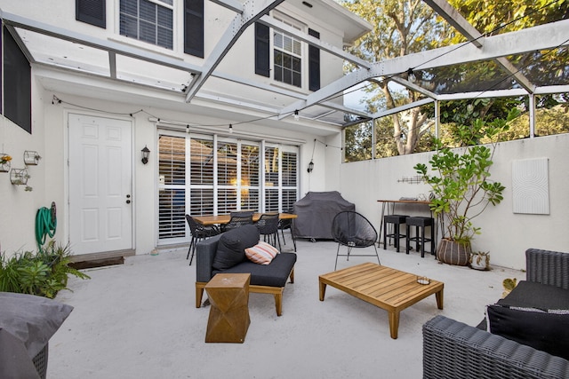 274 Murray Ct, Jupiter, FL 33458 - view of patio with an outdoor living space, area for grilling, and a lanai