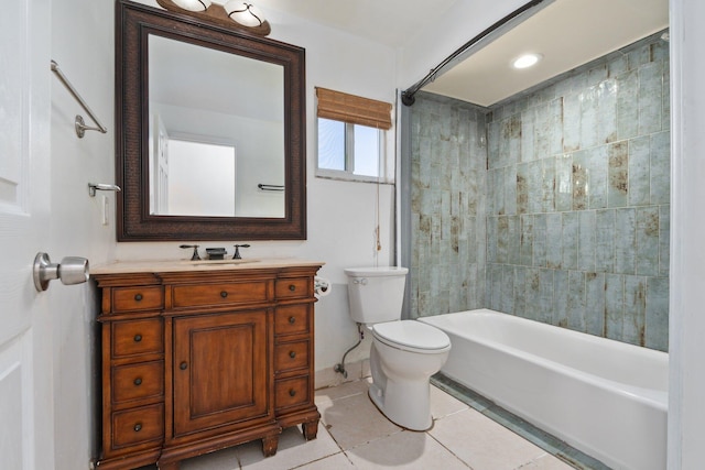 5203 S Indian River Dr, Fort Pierce, FL 34982 - full bath with tile patterned flooring, vanity, and shower / bathtub combination
