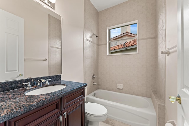 879 SW Pebble Ln, Palm City, FL 34990 - full bathroom featuring vanity, bathtub / shower combination, and tile patterned flooring