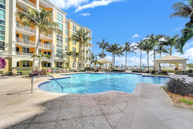804 E Windward Way Unit 606, Lantana, FL 33462 - community pool featuring a gazebo and a patio area