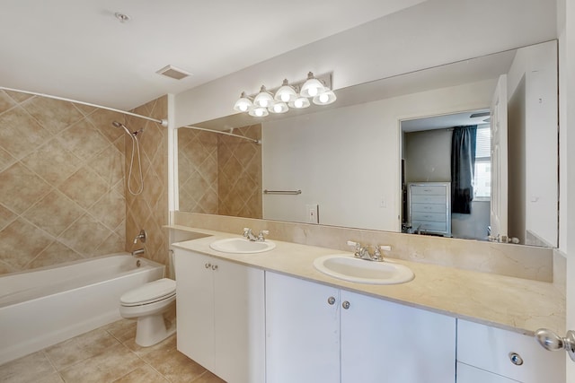 804 E Windward Way Unit 606, Lantana, FL 33462 - bathroom featuring shower / washtub combination, double vanity, and tile patterned flooring