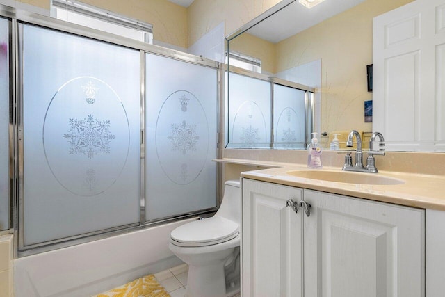 5422 Landon Cir, Boynton Beach, FL 33437 - bathroom with vanity, enclosed tub / shower combo, and tile patterned floors