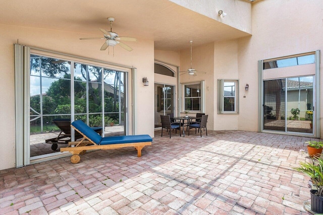 5422 Landon Cir, Boynton Beach, FL 33437 - view of patio / terrace with ceiling fan and outdoor dining area