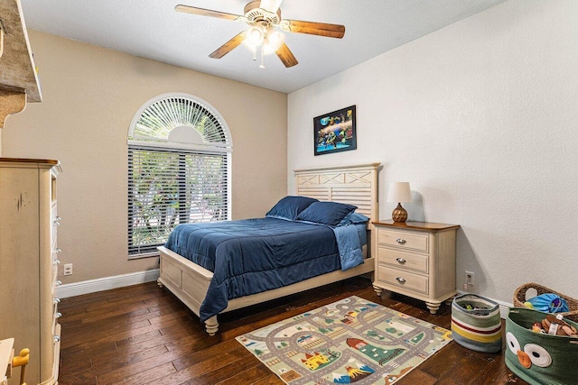 5336 NW 57th Way, Coral Springs, FL 33067 - bedroom with dark wood-style flooring and ceiling fan