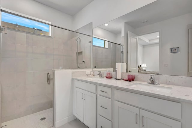 556 SE Mulberry Way, Port Saint Lucie, FL 34984 - full bath featuring double vanity and a stall shower