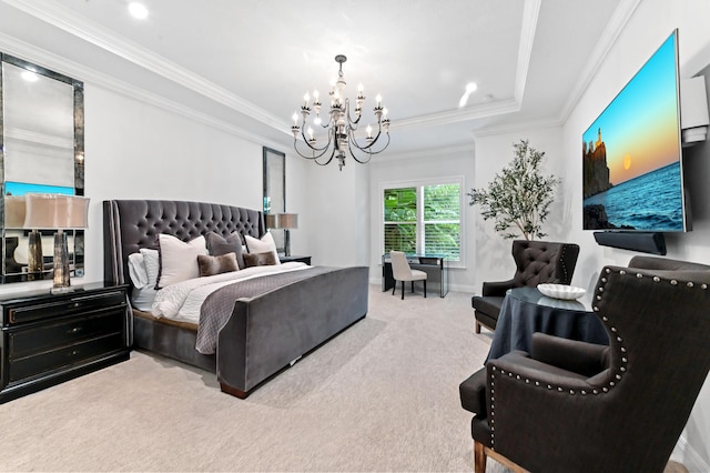 4112 Italia Way, Lake Worth, FL 33467 - bedroom featuring a chandelier, carpet floors, and ornamental molding