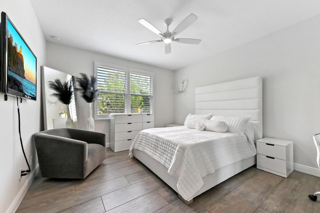 4112 Italia Way, Lake Worth, FL 33467 - bedroom with wood finished floors and a ceiling fan