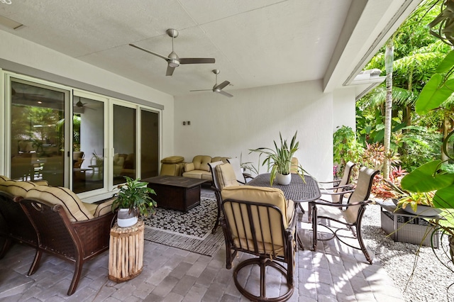 4112 Italia Way, Lake Worth, FL 33467 - view of patio / terrace featuring ceiling fan and an outdoor hangout area