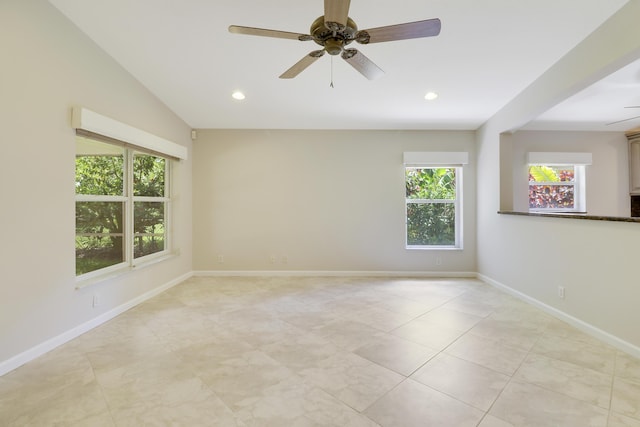 1466 Artimino Ln, Boynton Beach, FL 33436 - spare room featuring a ceiling fan, recessed lighting, and light tile patterned floors