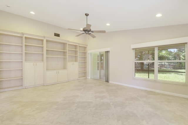 1466 Artimino Ln, Boynton Beach, FL 33436 - empty room with a ceiling fan and recessed lighting