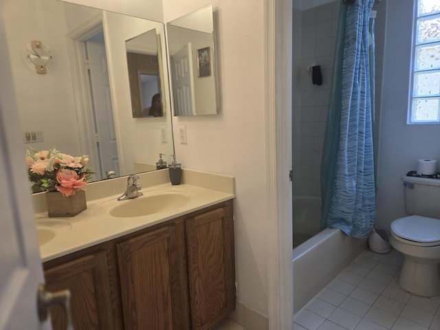 2137 Little Torch St, Riviera Beach, FL 33407 - bathroom featuring tile patterned flooring, double vanity, and shower / bath combo with shower curtain