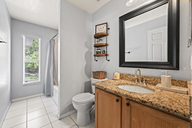 421 NW Cornell Ave, Port Saint Lucie, FL 34983 - bathroom with vanity, tile patterned flooring, and shower / bath combination with curtain