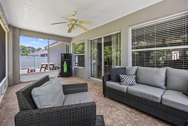 421 NW Cornell Ave, Port Saint Lucie, FL 34983 - sunroom / solarium featuring outdoor lounge area and ceiling fan