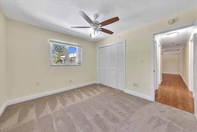 11061 NW 45th St, Coral Springs, FL 33065 - unfurnished bedroom featuring light colored carpet, a closet, and ceiling fan