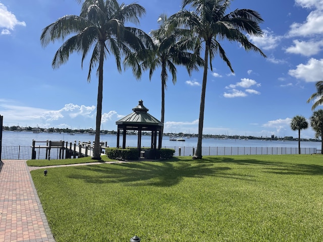 5200 N Flagler Dr Unit 1106, West Palm Beach, FL 33407 - dock with a gazebo and a water view