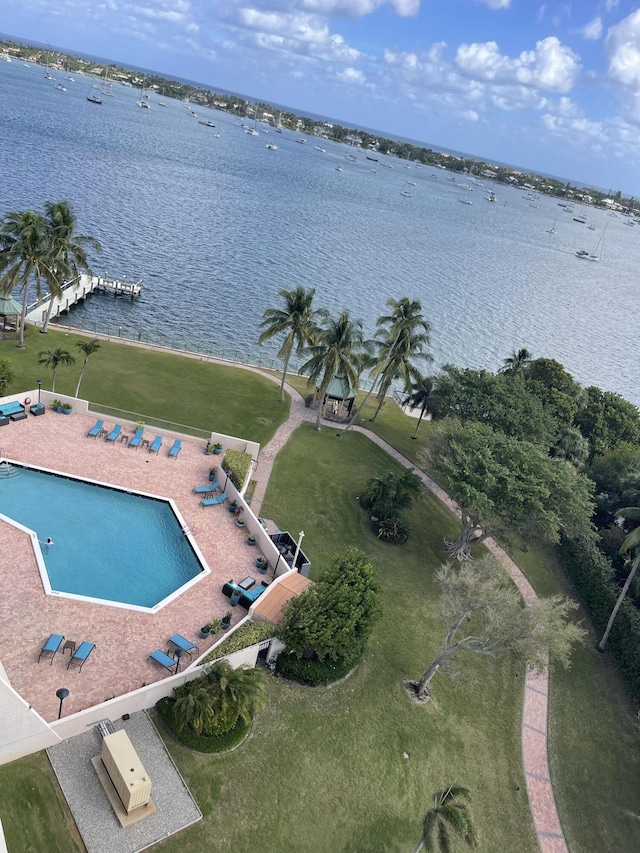 5200 N Flagler Dr Unit 1106, West Palm Beach, FL 33407 - bird's eye view of a nearby body of water and a pool area