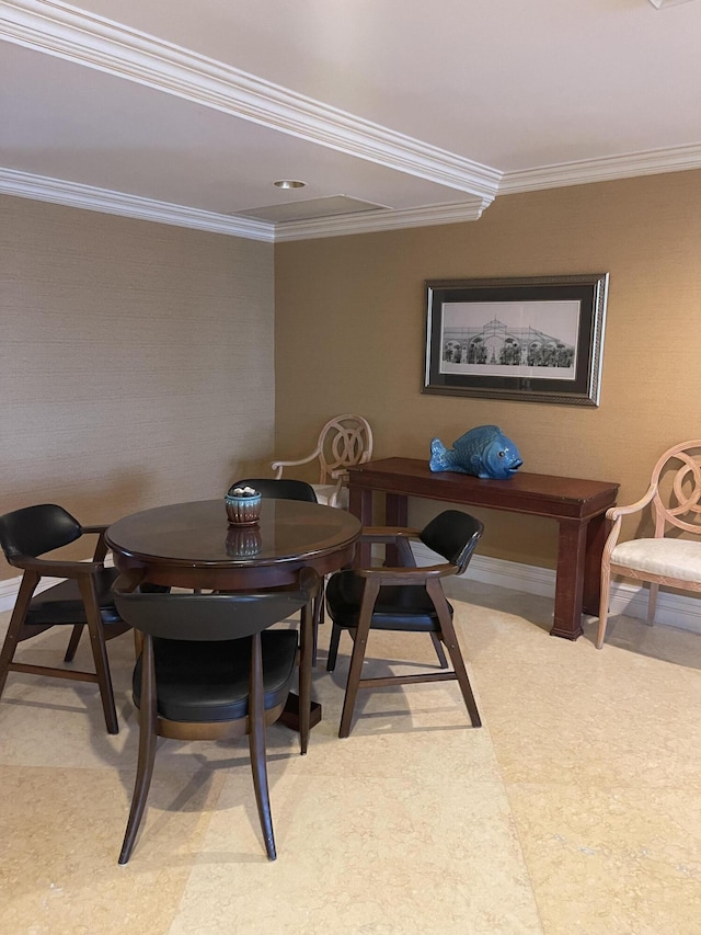 5200 N Flagler Dr Unit 1106, West Palm Beach, FL 33407 - dining space with ornamental molding