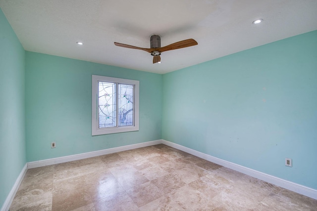 116 Dunes Edge Rd, Jupiter, FL 33477 - empty room with a ceiling fan and recessed lighting
