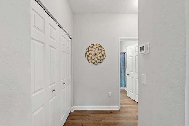 876 SW Rocky Bayou Ter, Port Saint Lucie, FL 34986 - corridor with wood finished floors and baseboards
