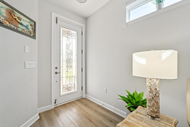 876 SW Rocky Bayou Ter, Port Saint Lucie, FL 34986 - foyer entrance featuring wood finished floors and baseboards