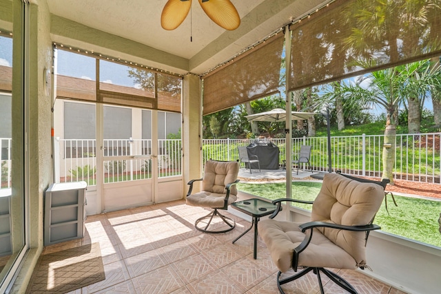 876 SW Rocky Bayou Ter, Port Saint Lucie, FL 34986 - sunroom / solarium with a ceiling fan