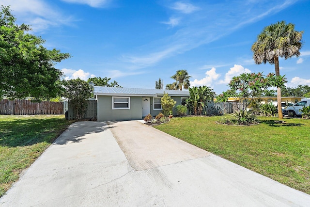 1157 NW 14th Ter, Stuart, FL 34994 - single story home featuring concrete driveway, a metal roof, and stucco siding