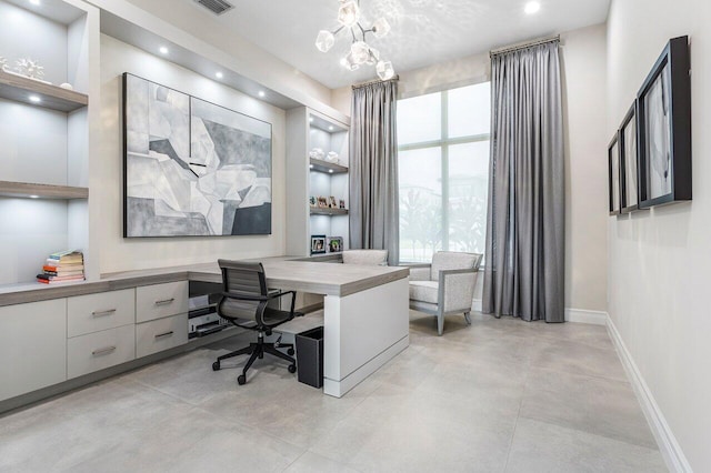 17432 Ponte Chiasso Dr, Boca Raton, FL 33496 - home office featuring built in desk, recessed lighting, and built in features