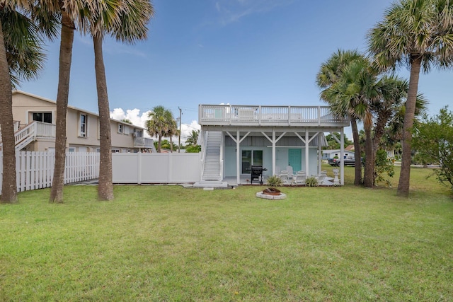 346 Hernando St, Hutchinson Island, FL 34949 - back of house with a deck