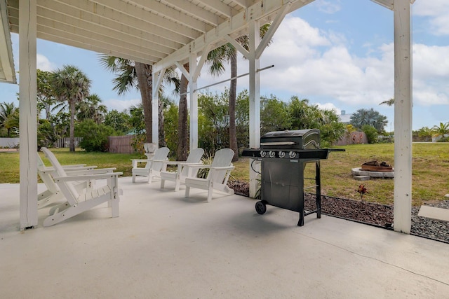 346 Hernando St, Hutchinson Island, FL 34949 - view of patio / terrace with a grill and an outdoor fire pit