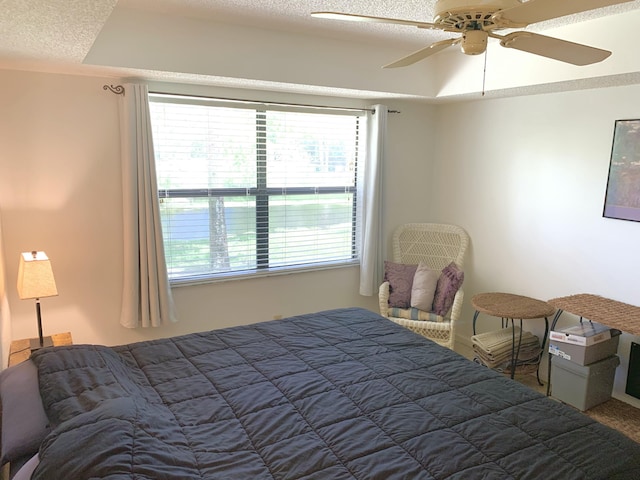 101 Liberty Ct, Deerfield Beach, FL 33442 - bedroom with multiple windows, carpet flooring, a textured ceiling, and a ceiling fan