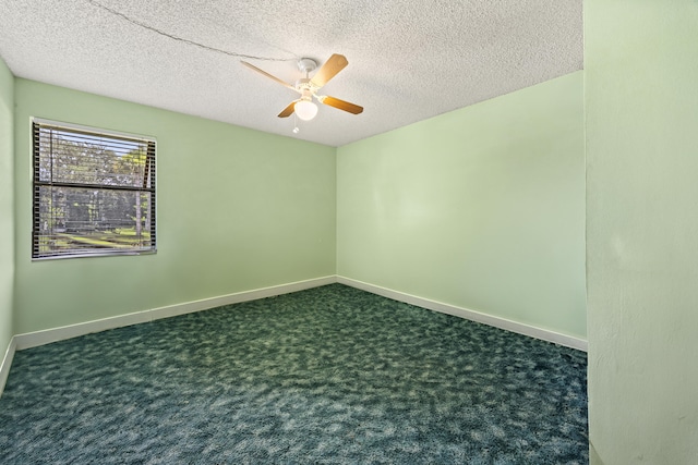 1882 SW Agnes St, Port Saint Lucie, FL 34953 - spare room featuring ceiling fan, dark colored carpet, and a textured ceiling