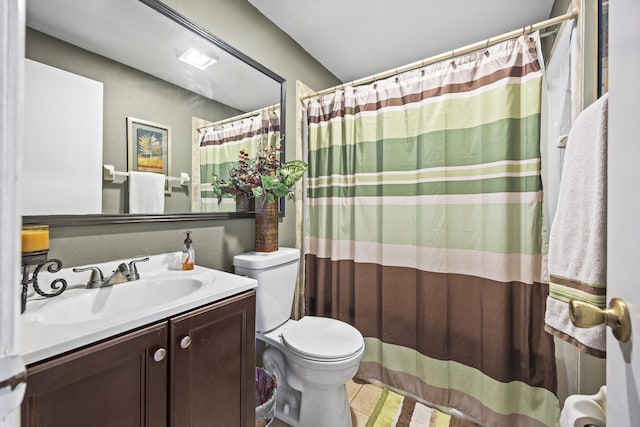 1882 SW Agnes St, Port Saint Lucie, FL 34953 - full bathroom featuring vanity, a shower with shower curtain, and tile patterned floors