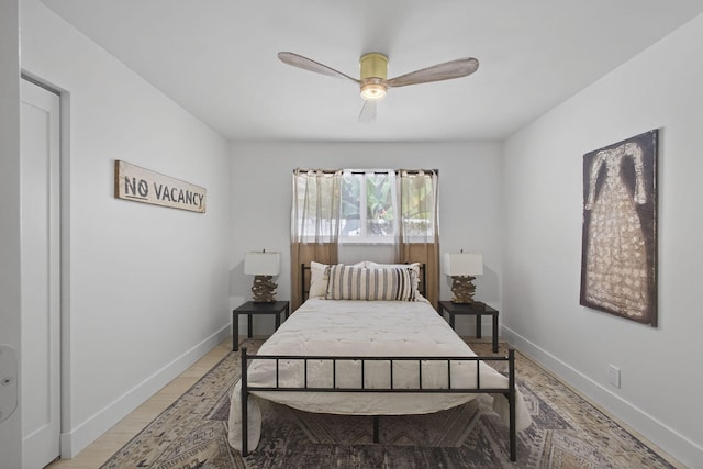 131 Cruiser Rd S, North Palm Beach, FL 33408 - bedroom featuring light wood-type flooring and a ceiling fan