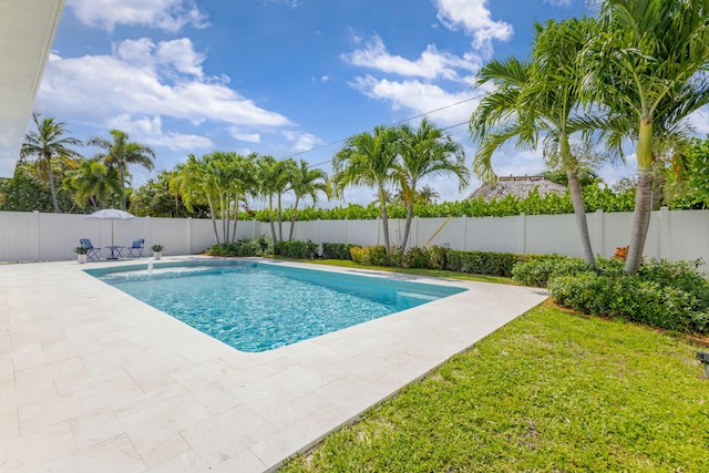 131 Cruiser Rd S, North Palm Beach, FL 33408 - view of swimming pool with a patio area and a fenced backyard