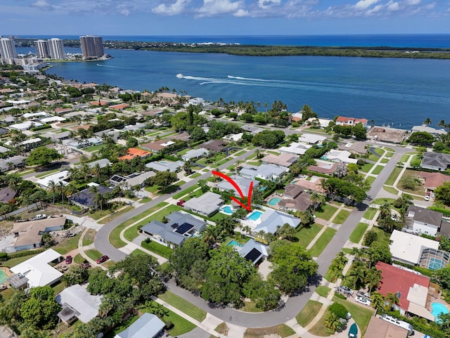 131 Cruiser Rd S, North Palm Beach, FL 33408 - aerial overview of property's location with a large body of water and nearby suburban area