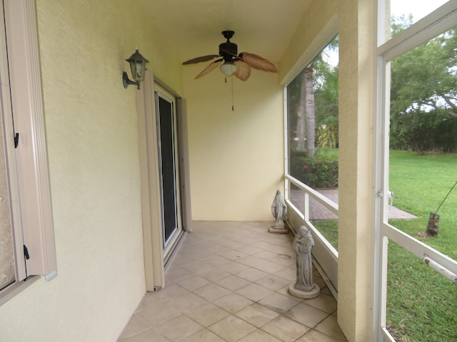 2357 Windjammer Way, West Palm Beach, FL 33411 - unfurnished sunroom with ceiling fan
