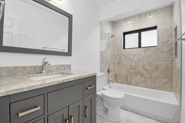 11784 Laurel Valley Cir, Wellington, FL 33414 - full bath featuring ornamental molding, vanity, and shower / washtub combination