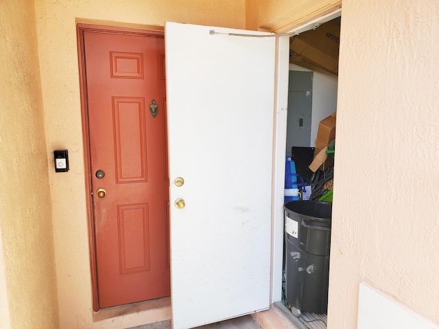 871 NW 208th Cir, Pembroke Pines, FL 33029 - entrance to property featuring stucco siding and electric panel
