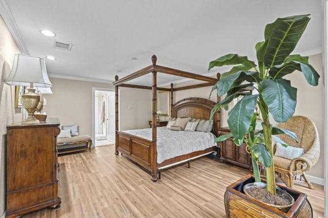 1951 SE Erwin Rd, Port Saint Lucie, FL 34952 - bedroom with crown molding, light wood-style floors, and recessed lighting