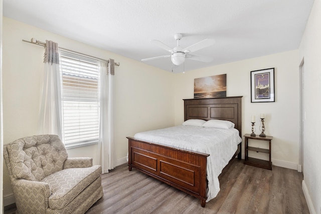 12358 Saint Simon Dr, Boca Raton, FL 33428 - bedroom with wood finished floors and a ceiling fan