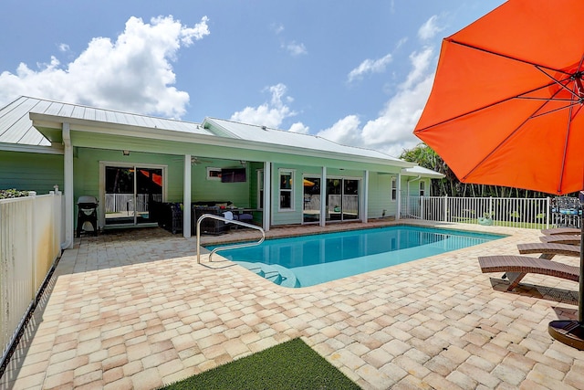 3824 SE Fairway E, Stuart, FL 34997 - view of pool with a patio and ceiling fan