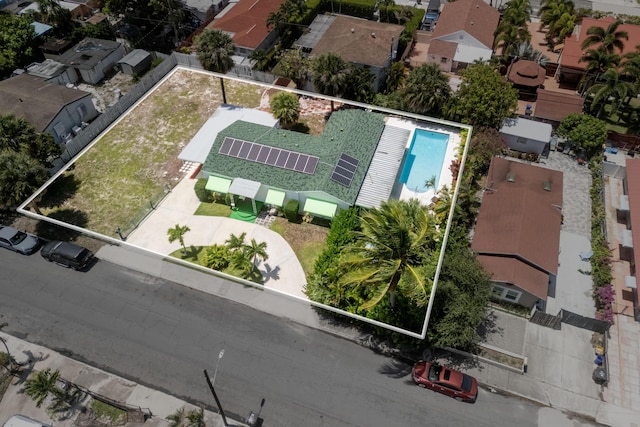 815 Green St, West Palm Beach, FL 33405 - aerial view of residential area with property parcel outlined and a pool