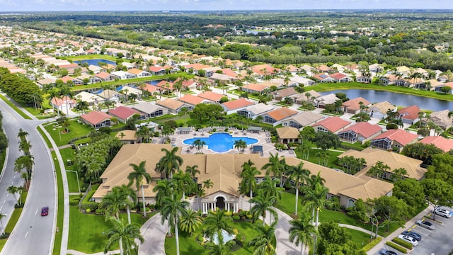 6679 Sherbrook Dr, Boynton Beach, FL 33437 - aerial view of residential area with a pool and a nearby body of water